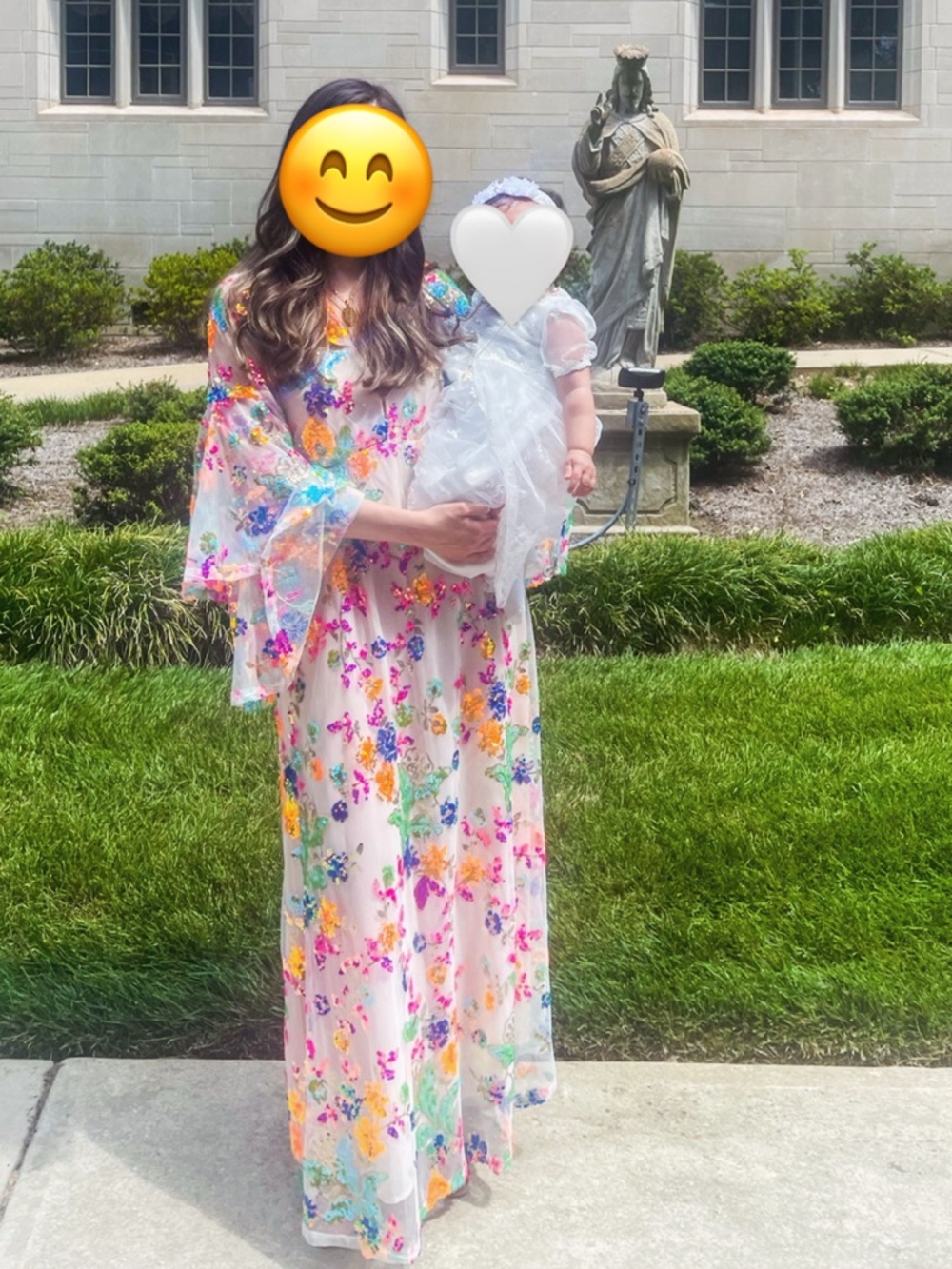 Buddy Love White Maxi Dress with Multicolor Floral sequin - Picture 6 of 6